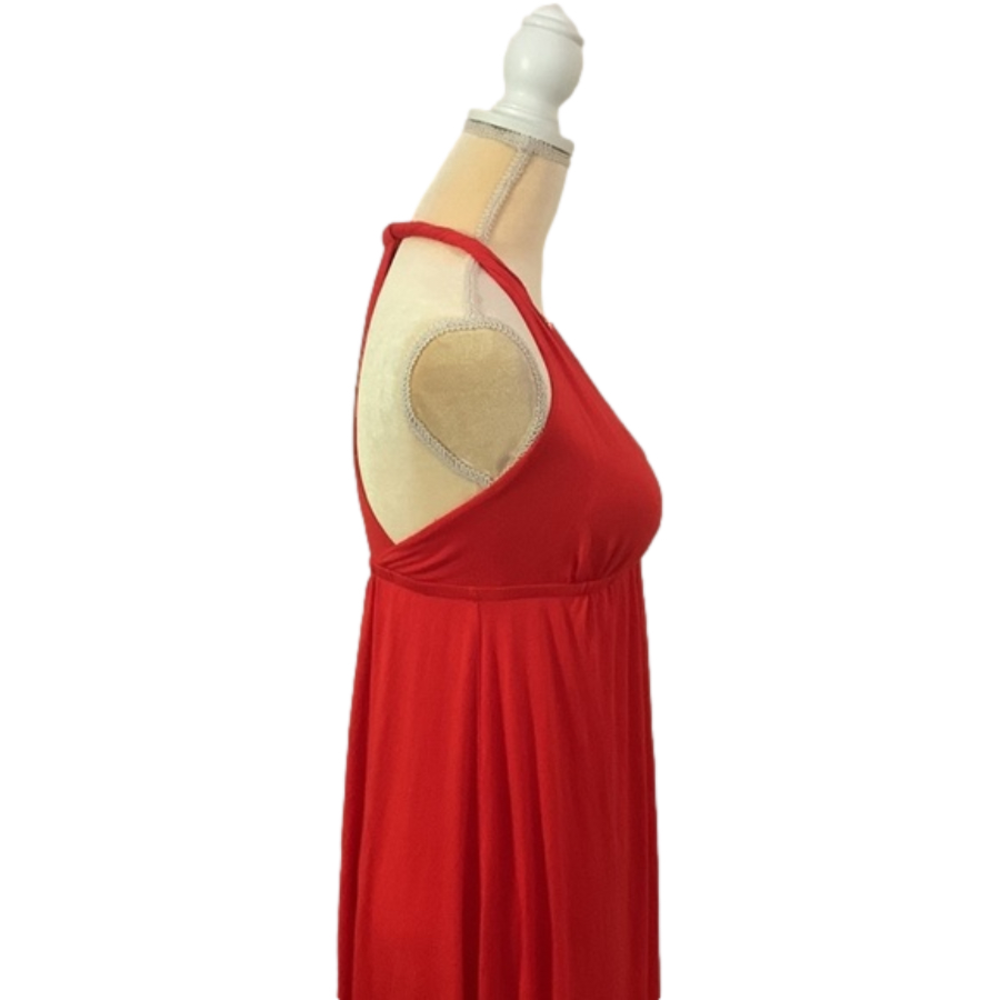 Lush Red Sleeveless V-Neck Long Maxi Casual Dressy Dress Size M - Picture 5 of 15